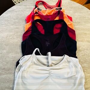 Nike DriFit Bundle 7 Colorful Racerback Bras and Tank All Medium